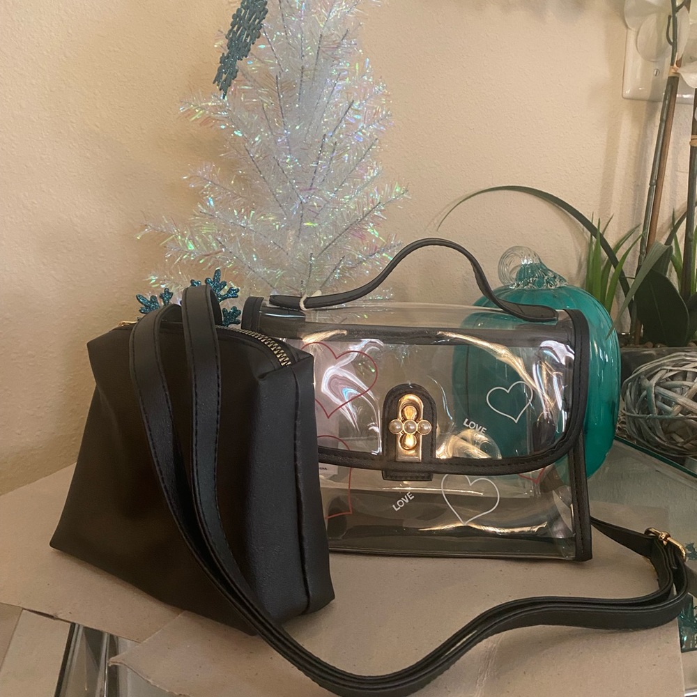 2 in 1 clear crossbody